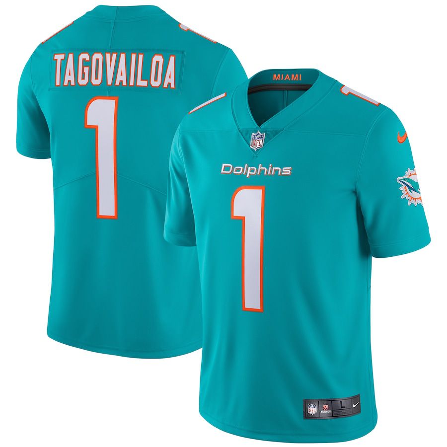 Men Miami Dolphins #1 Tua Tagovailoa Nike Green Vapor Limited NFL Jersey